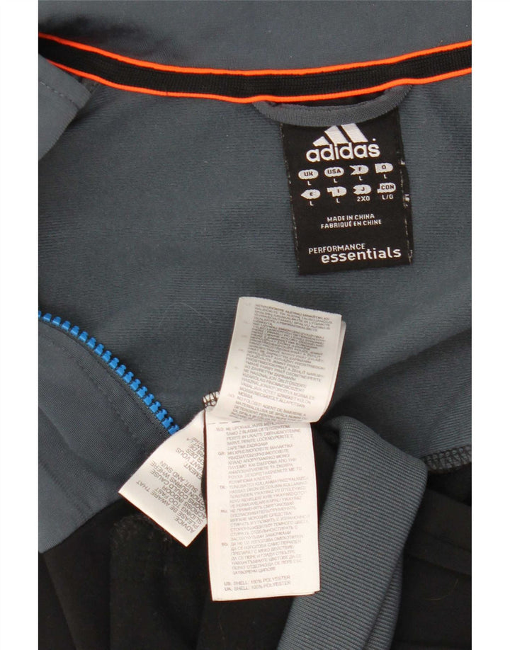 Giacca da ginnastica da uomo Adidas Large in poliestere color block grigio