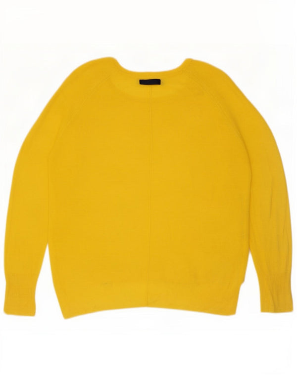 Maglione maglione con scollo a barca da donna Zara UK 14 viscosa gialla media