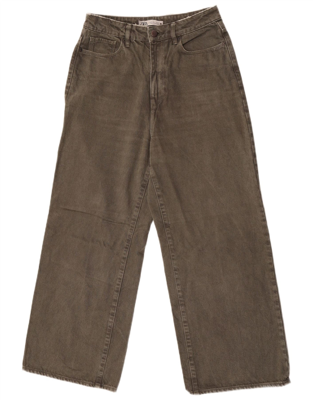 Jeans Zara da donna a gamba larga EU 38 Small W28 L26 Cachi