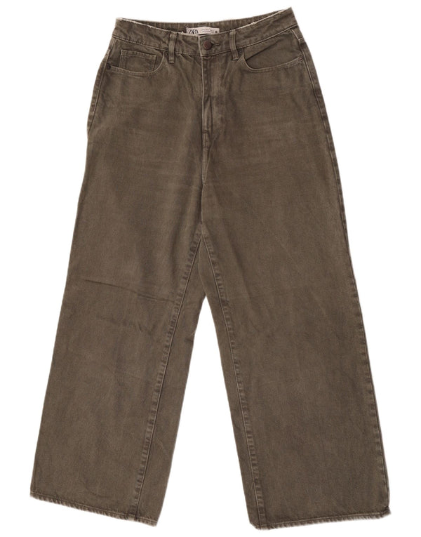 Jeans Zara da donna a gamba larga EU 38 Small W28 L26 Cachi