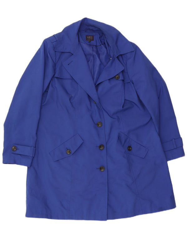 Marks & Spencer Womens Trench Coat UK 20 2XL Blue Polyester