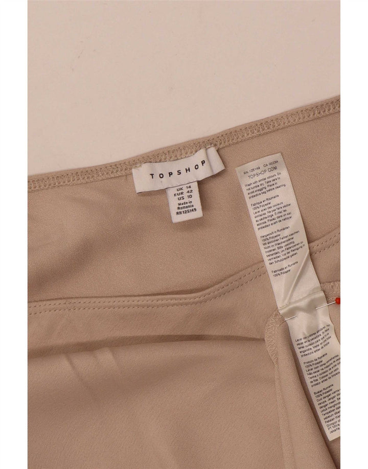 Gonna lunga da donna Topshop UK 14 grande W36 poliestere beige