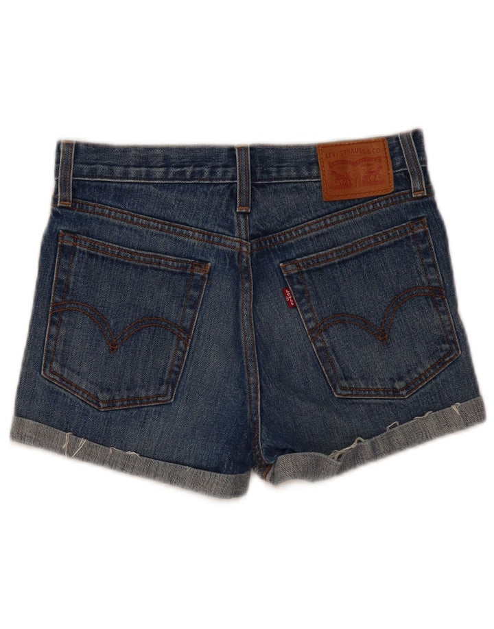 Pantaloncini di jeans da donna Levi's W26 piccoli in cotone blu