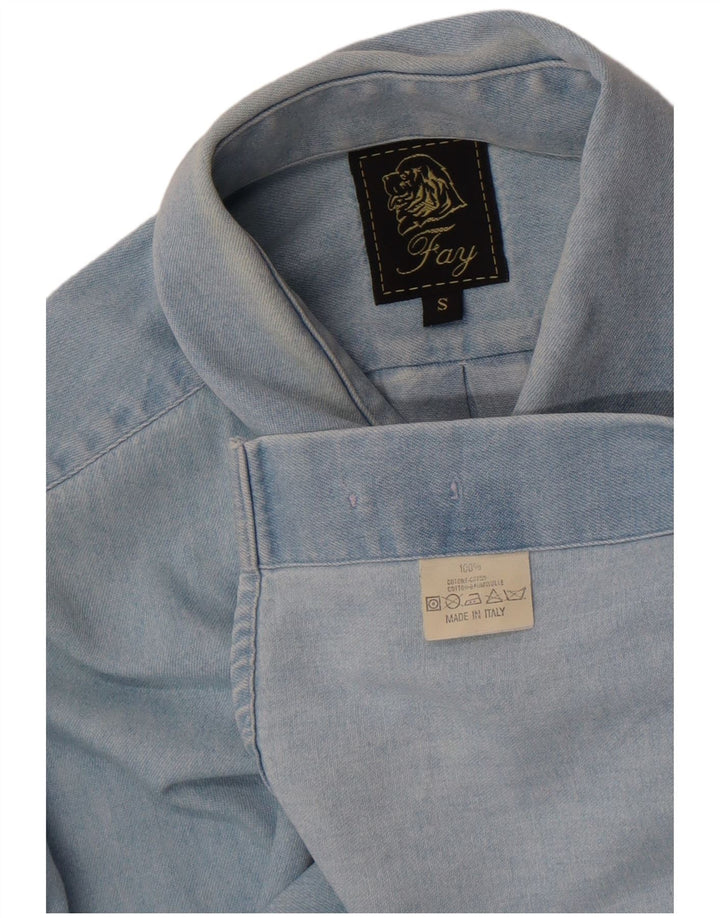Camicia Jeans Uomo Fay Piccola Blu Cotone