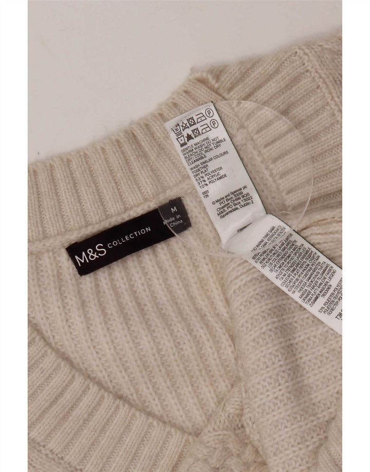 Canotta da donna Marks & Spencer UK 14 poliestere bianco sporco medio