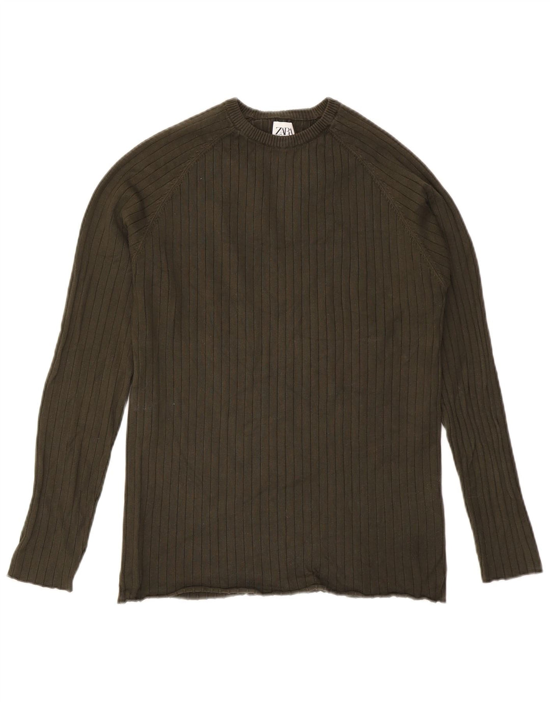 Maglione maglione girocollo da uomo Zara grande color kaki