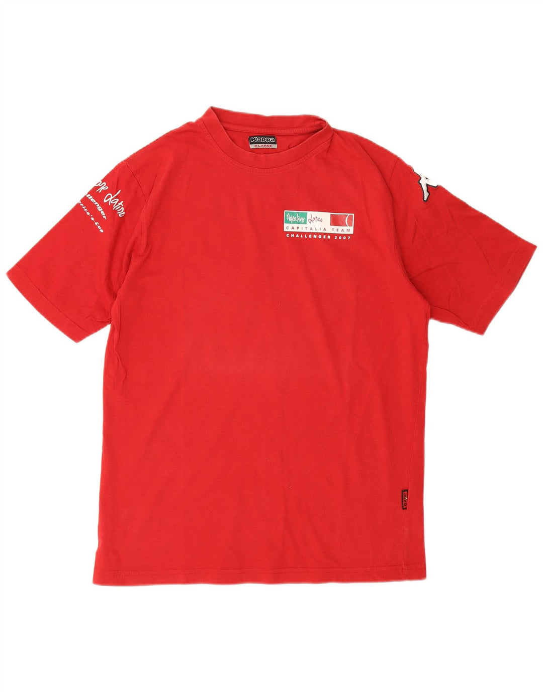 T-shirt grafica da uomo Kappa Top XL in cotone rosso