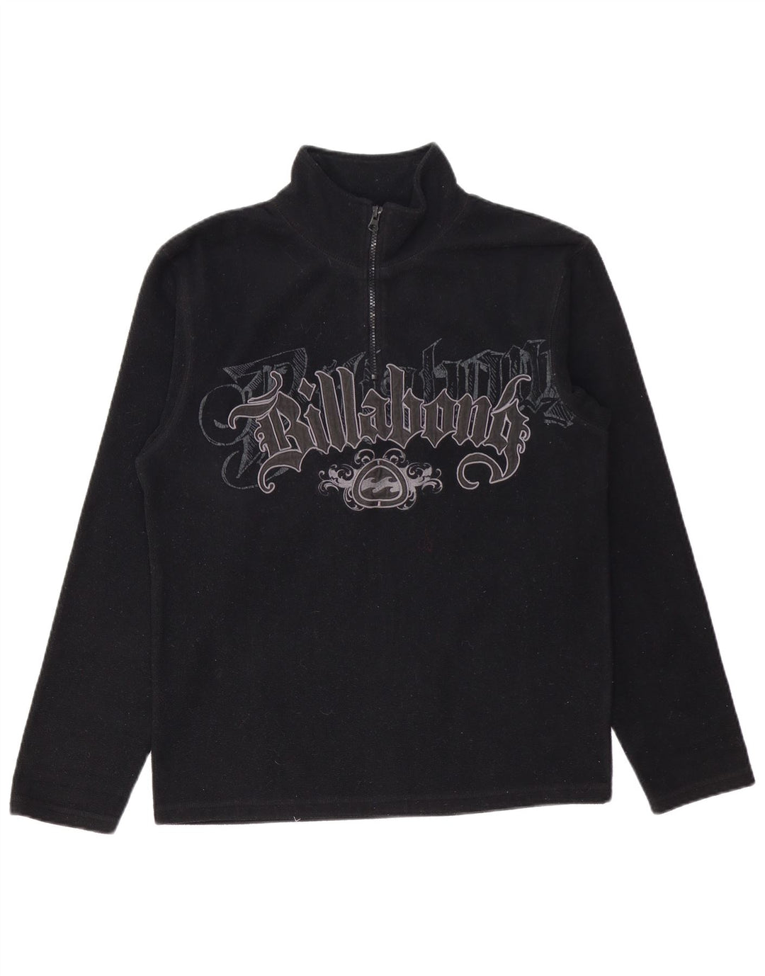 BILLABONG Maglione in pile con collo con zip grafico da uomo piccolo poliestere nero