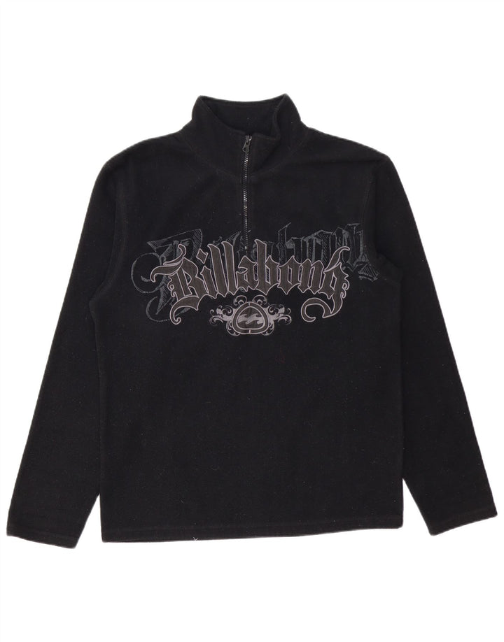 BILLABONG Maglione in pile con collo con zip grafico da uomo piccolo poliestere nero