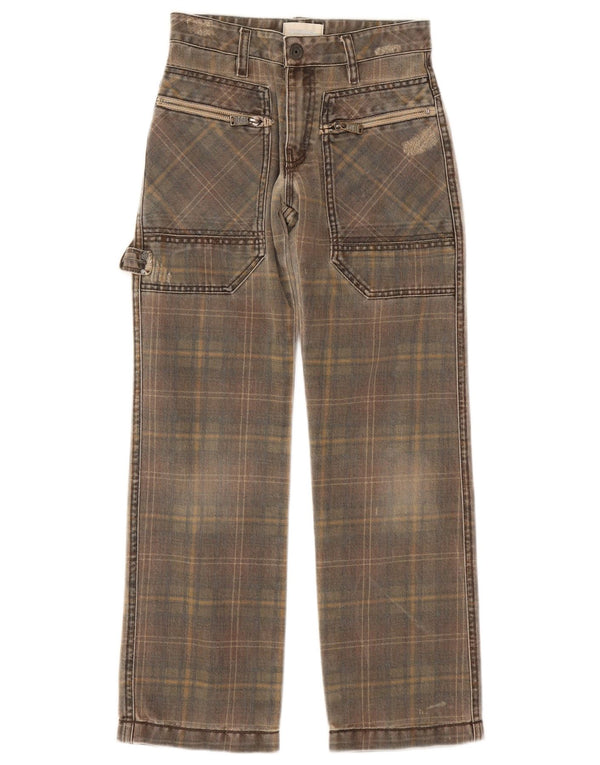 Pantaloni cargo Diesel da bambino a gamba larga 9-10 anni W24 L25 in cotone a quadri grigi