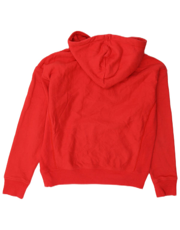 Maglione con cappuccio grafico Reverse Weave da donna Champion UK 10 piccolo cotone rosso