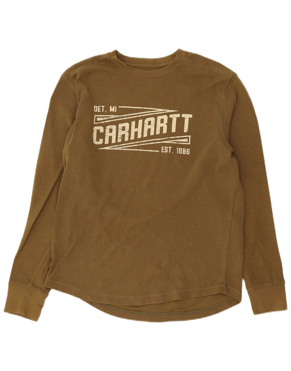 Carhartt Top grafico da uomo con vestibilità rilassata a maniche lunghe in cotone verde medio