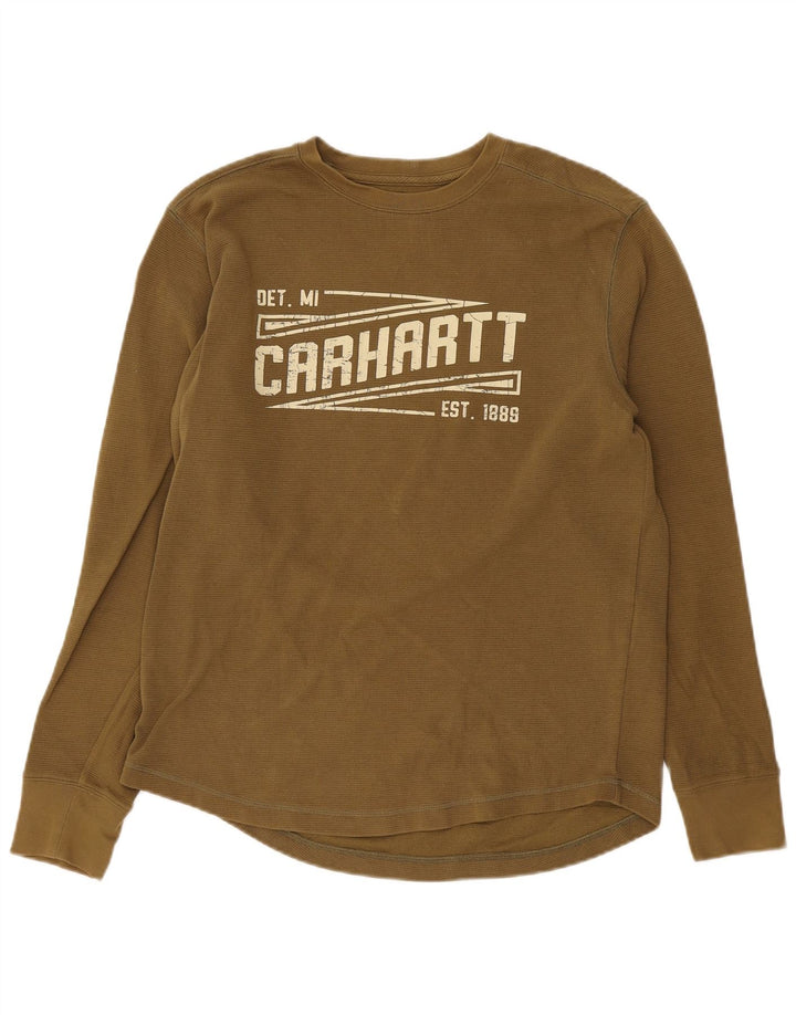 Carhartt Top grafico da uomo con vestibilità rilassata a maniche lunghe in cotone verde medio