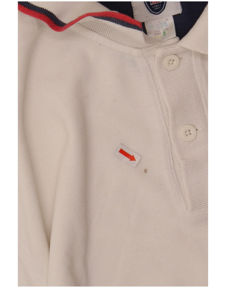Polo Reebok da uomo grande in cotone bianco