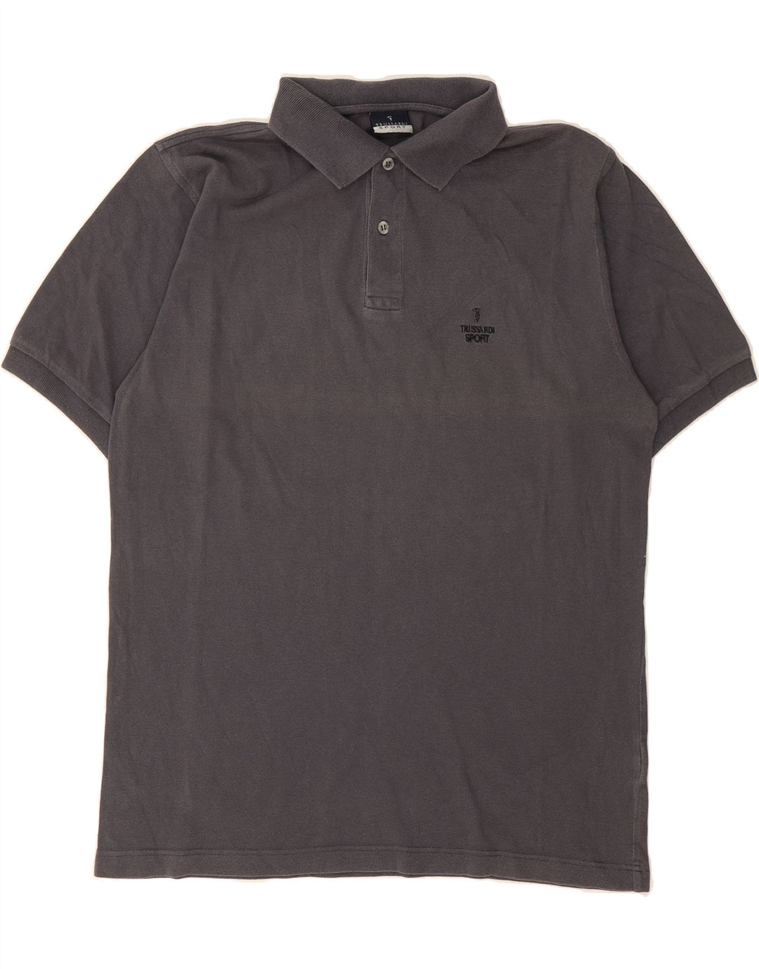 TRUSSARDI Mens Polo Shirt Medium Navy Blue Cotton Vintage Trussardi and Second-Hand Trussardi from Messina Hembry 