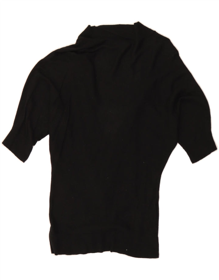 MOSSIMO Womens Short Sleeve Open Cardigan Sweater UK 14 Large Black Nylon Vintage Mossimo and Second-Hand Mossimo from Messina Hembry 