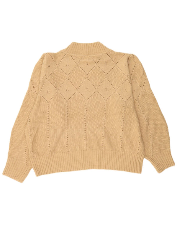 Maglione maglione a collo alto da donna Fat Face UK 24 4XL Beige Argyle/Diamond