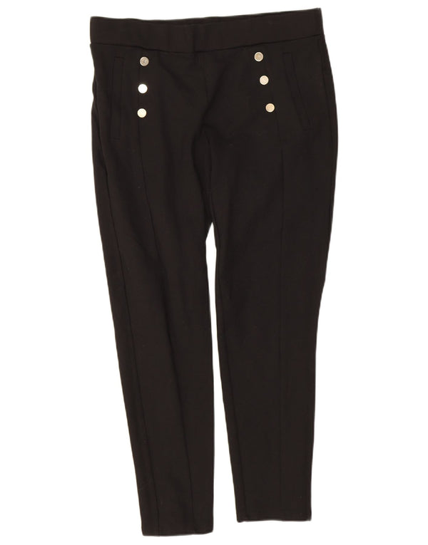 Pantaloni casual slim corti Zara da donna XL W32 L25 viscosa nera