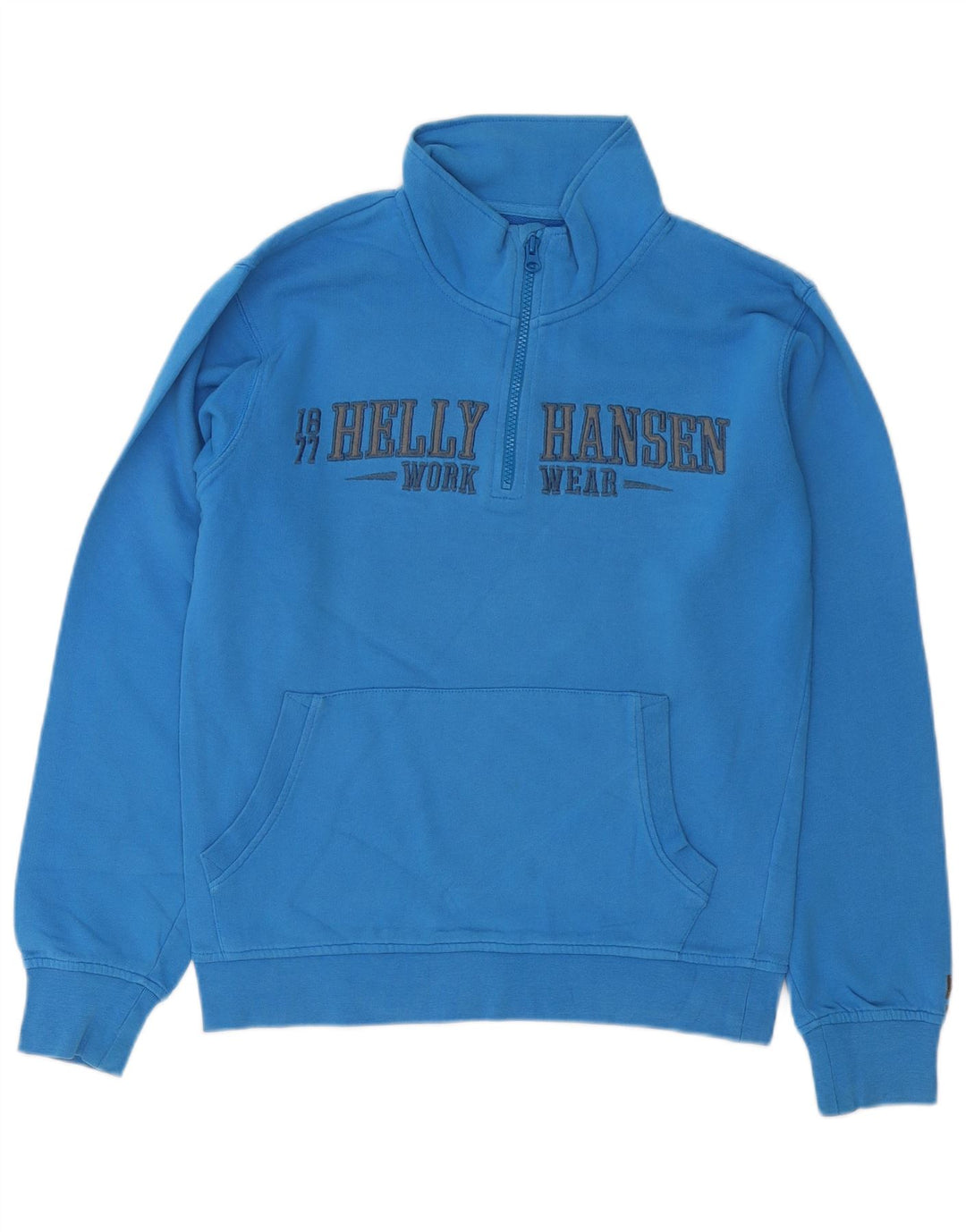 Helly Hansen Felpa da lavoro da uomo con grafica con zip e collo, maglione piccolo blu