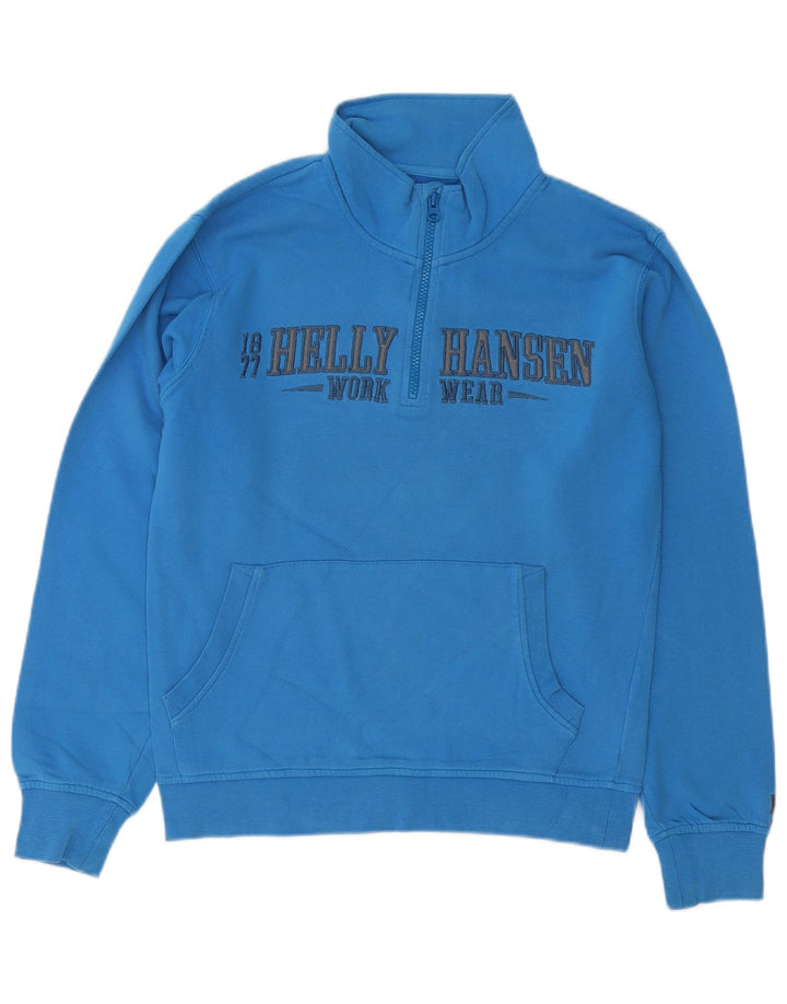 Helly Hansen Felpa da lavoro da uomo con grafica con zip e collo, maglione piccolo blu