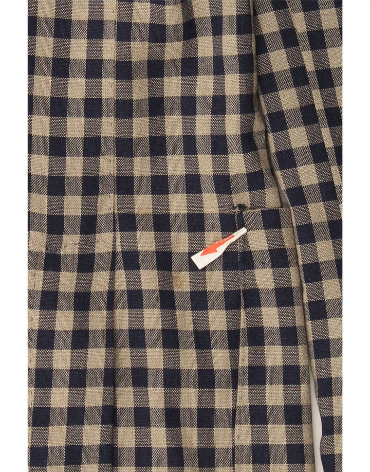 Giacca blazer da uomo a 2 bottoni Angelico IT 50 Large Beige Lana a quadretti