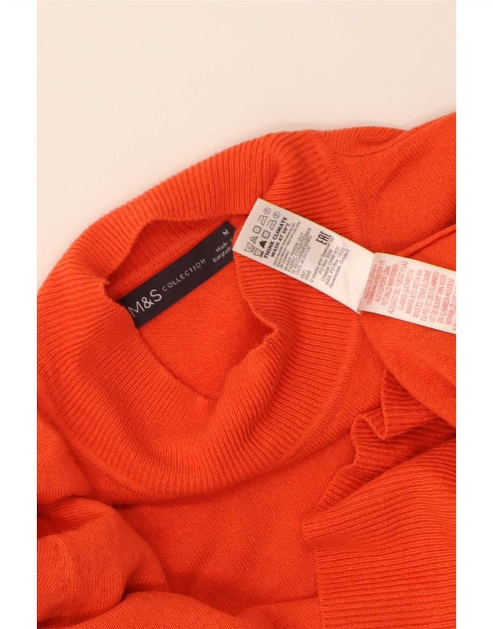 Maglione maglione a collo alto da donna Marks & Spencer UK 14 Arancione medio