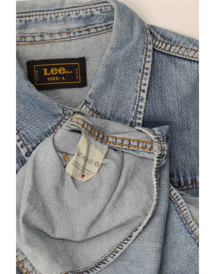 Camicia in denim da donna Lee UK 16 grande cotone blu