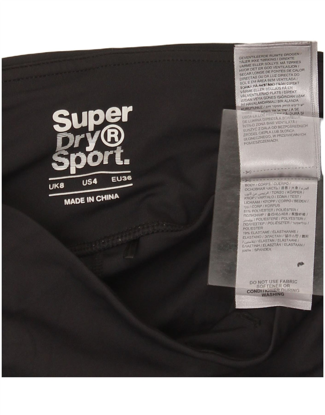 Leggings grafici da donna Superdry UK 8 Small poliestere nero