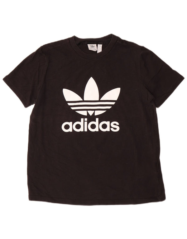 T-shirt grafica da donna Adidas Top UK 16 grande cotone nero