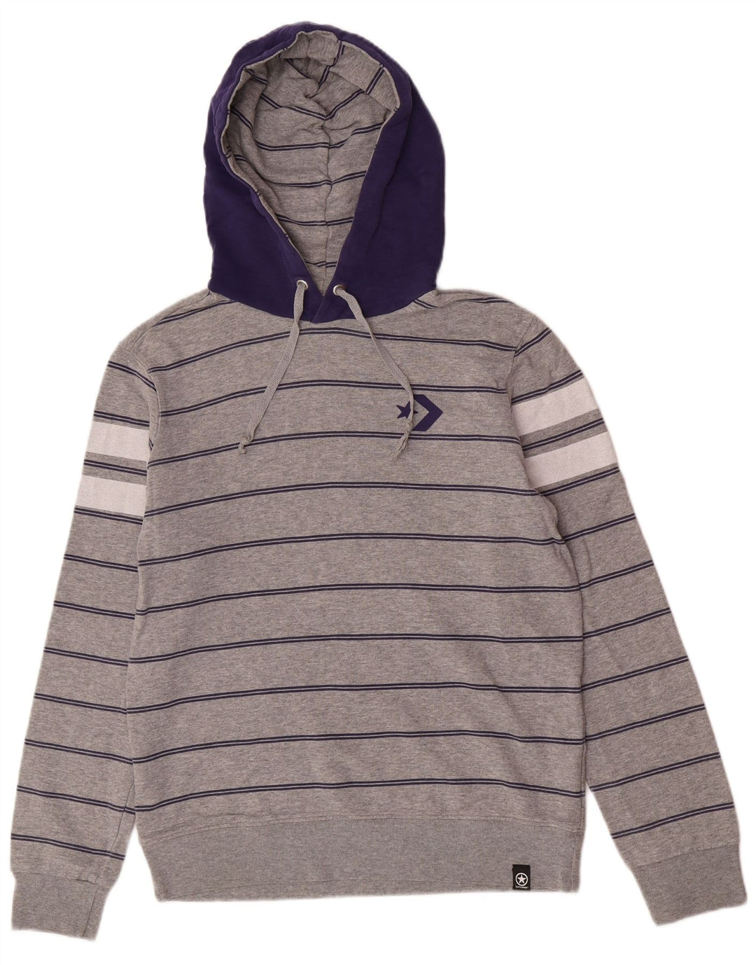 Felpa con cappuccio da uomo Converse in cotone color block grigio medio