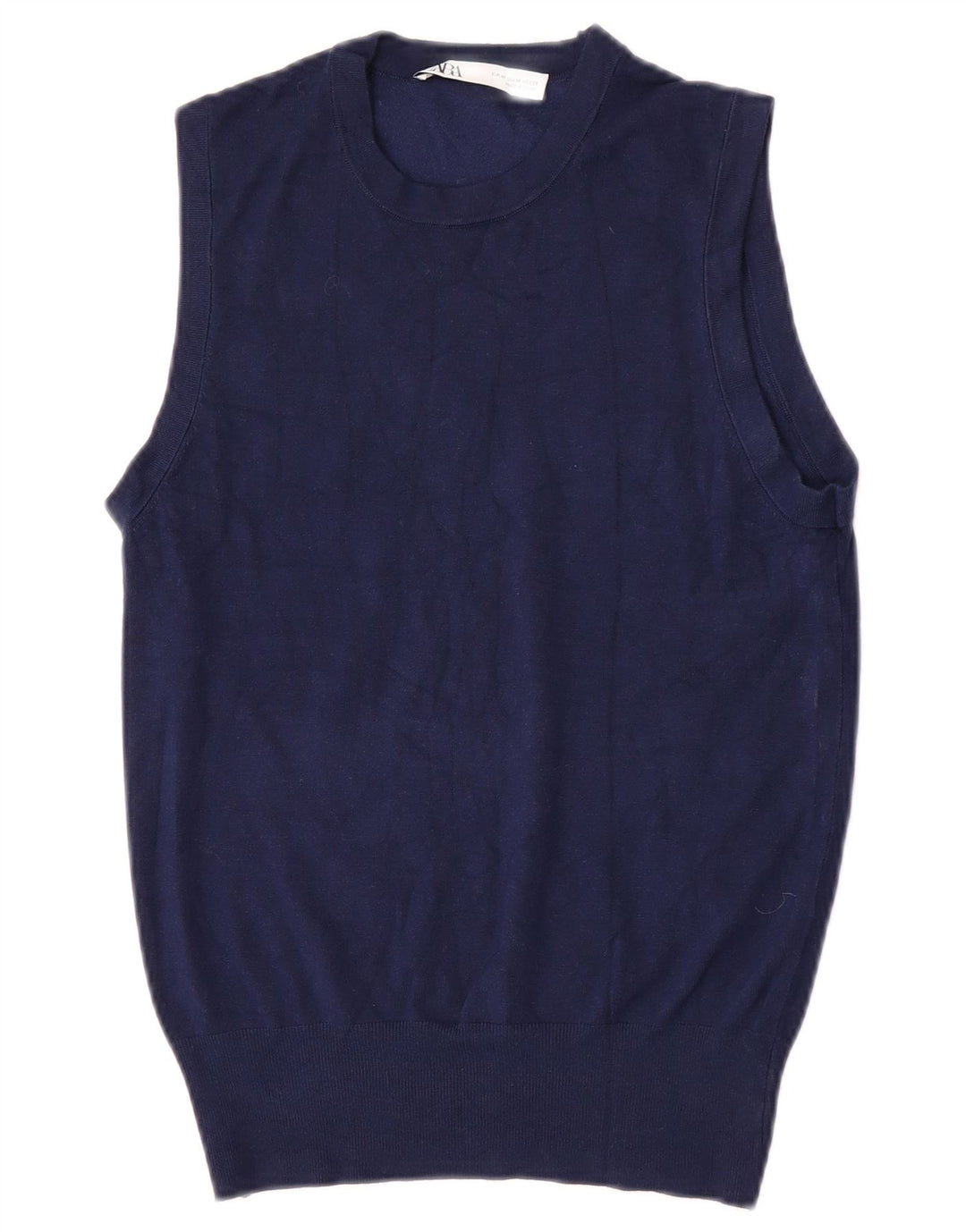 Canotta canotta da donna Zara UK 12 media blu navy in viscosa
