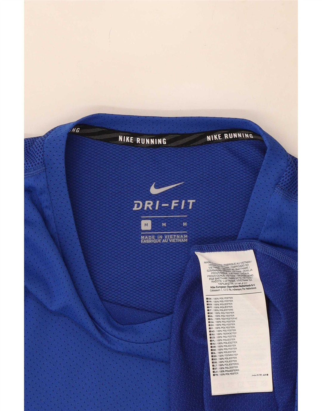 Maglia Nike Dri Fit da uomo a maniche lunghe in poliestere blu medio