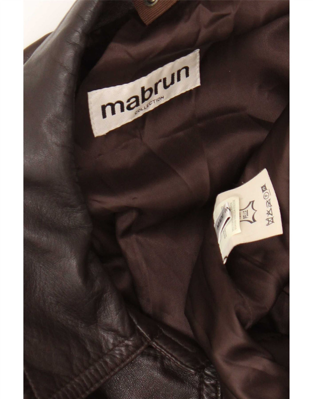 Cappotto in pelle da donna Mabrun UK 16 Grande pelle marrone