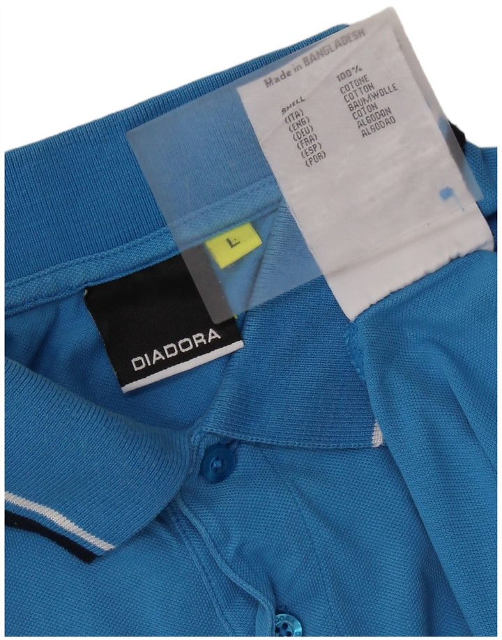 DIADORA Polo Uomo Large Blu Cotone