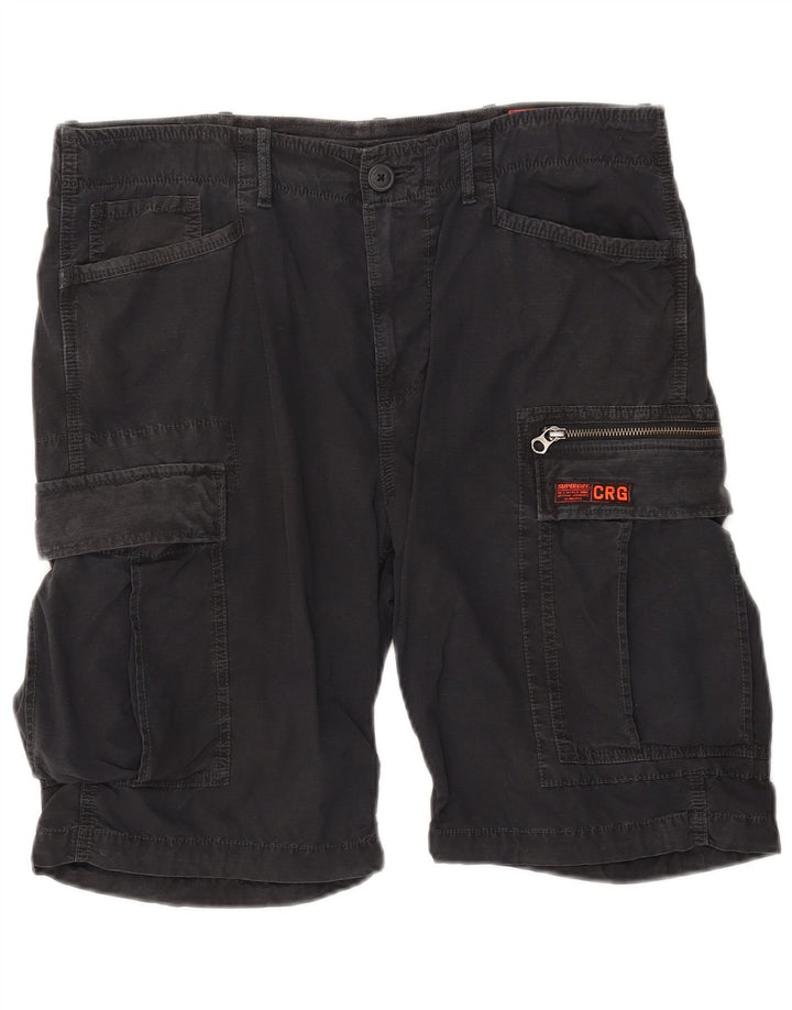 Pantaloncini cargo da uomo Superdry W34 Large in cotone nero
