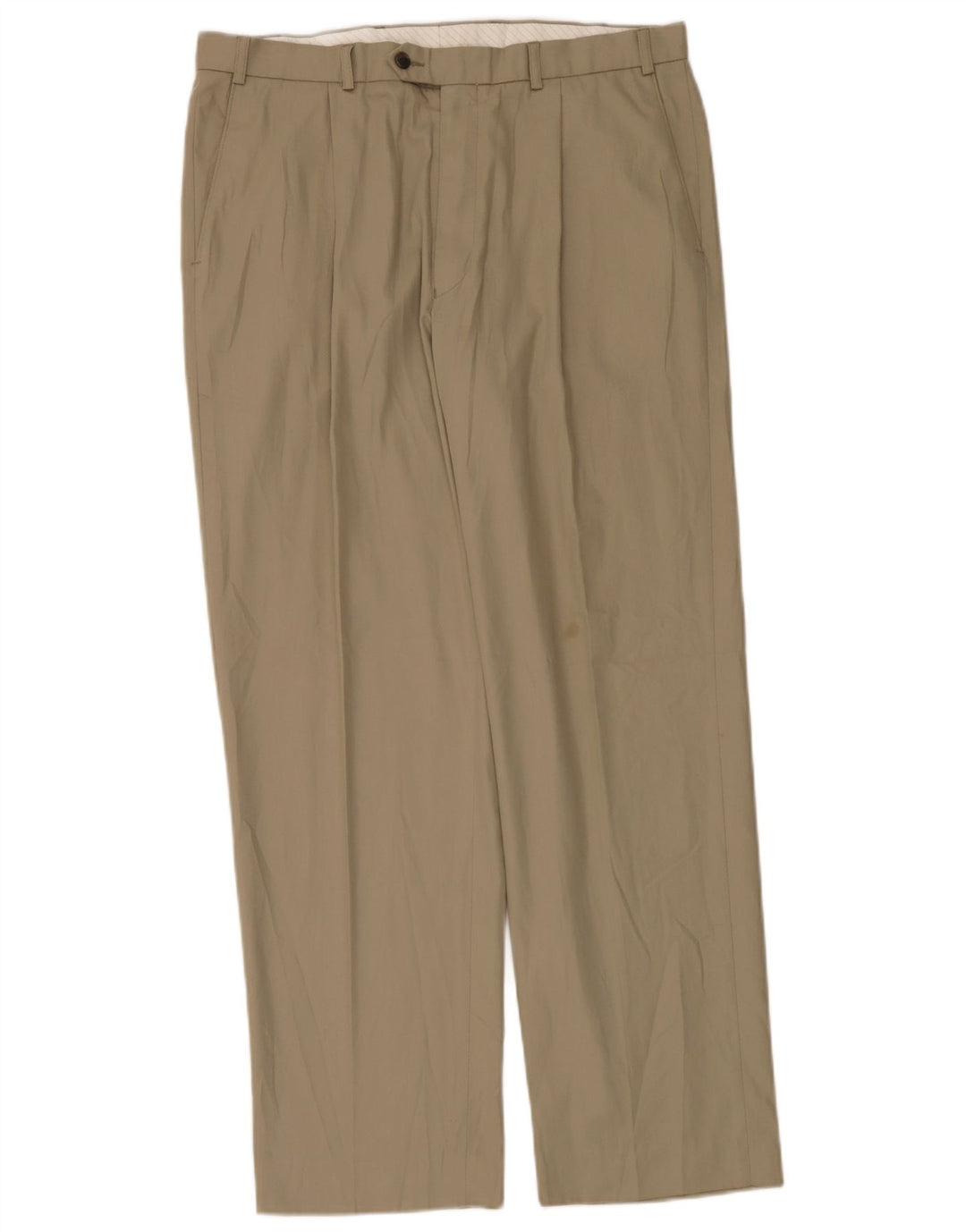 Pantaloni da abito con pegging da uomo Marks & Spencer W36 L31 Poliestere beige