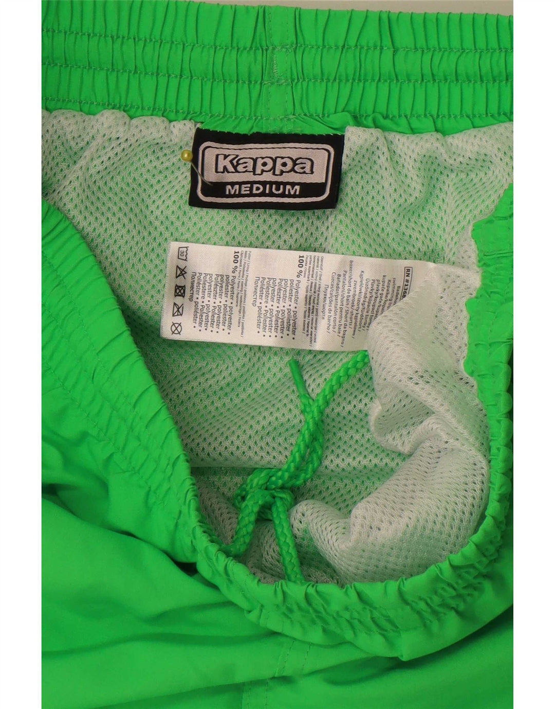 Pantaloncini da bagno grafici da uomo Kappa in poliestere verde medio