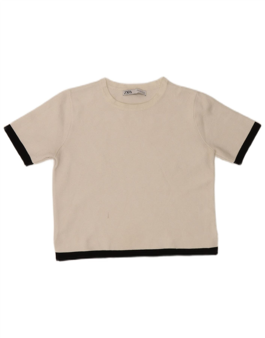 T-shirt corta da donna Zara UK 12 color block bianco medio