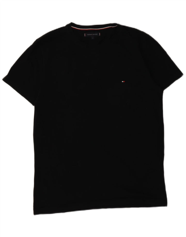 T-shirt da uomo Tommy Hilfiger Top grande in cotone nero