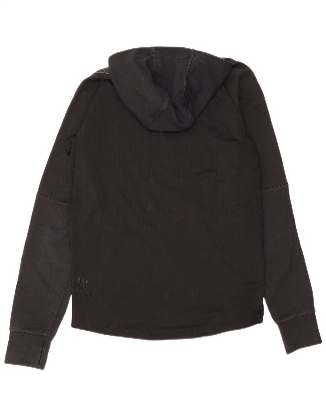 Maglione con cappuccio e zip grafica da uomo Adidas in cotone nero medio
