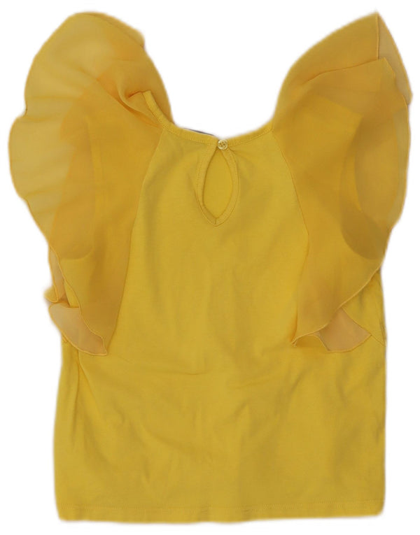 Top corto da donna Pinko in camicetta UK 8 piccolo poliestere giallo