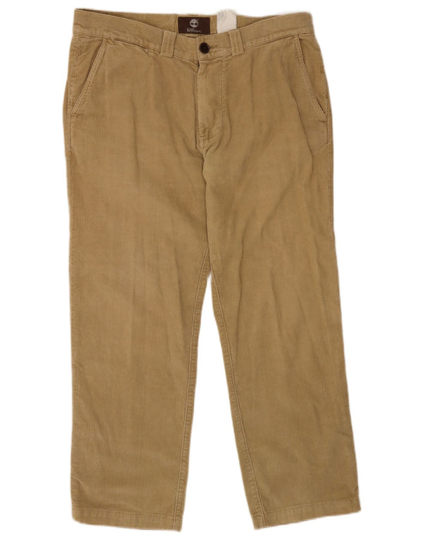 Pantaloni dritti in velluto a coste da uomo Timberland W33 L28 in cotone beige