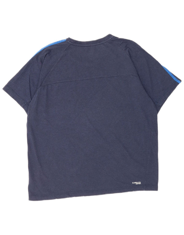 T-shirt Adidas Climalite da uomo di grandi dimensioni in cotone blu navy