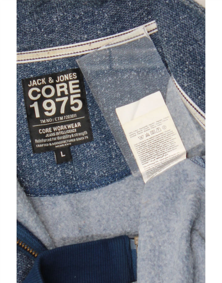Jack & Jones Giacca da tuta da uomo di grandi dimensioni in cotone screziato blu navy