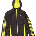 Giacca a vento con cappuccio ADIDAS per ragazzi 11-12 anni Colorblock nera