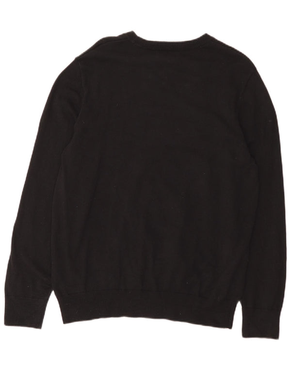 Maglione da uomo girocollo Nautica in cotone a righe nere medie