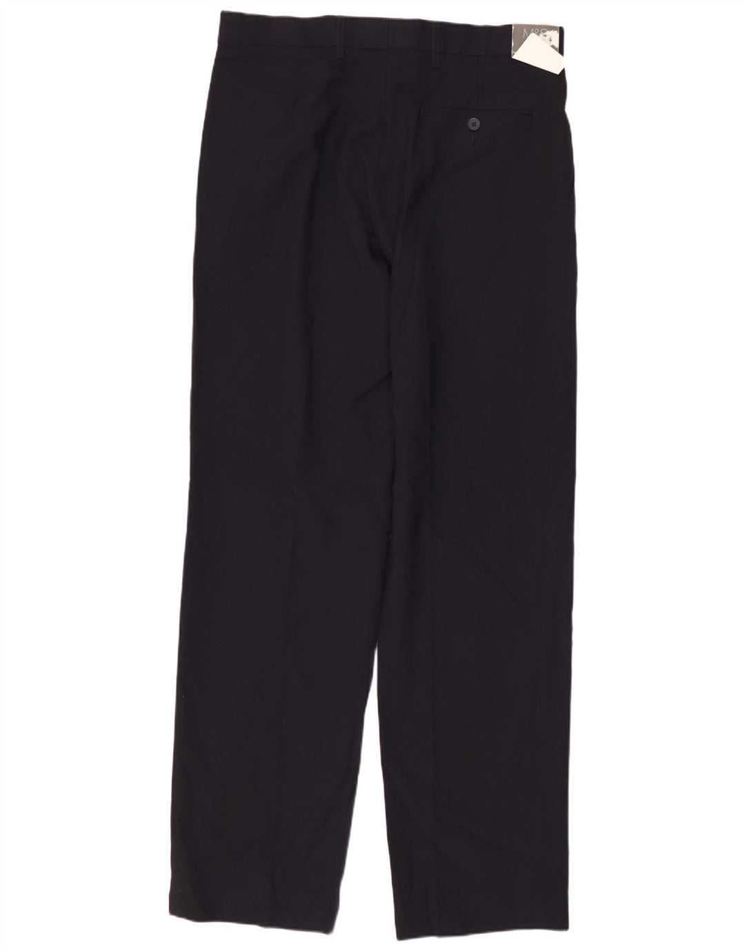 MARKS & SPENCER Pantaloni da abito vestibilità regolare da uomo W32 L33 poliestere blu navy