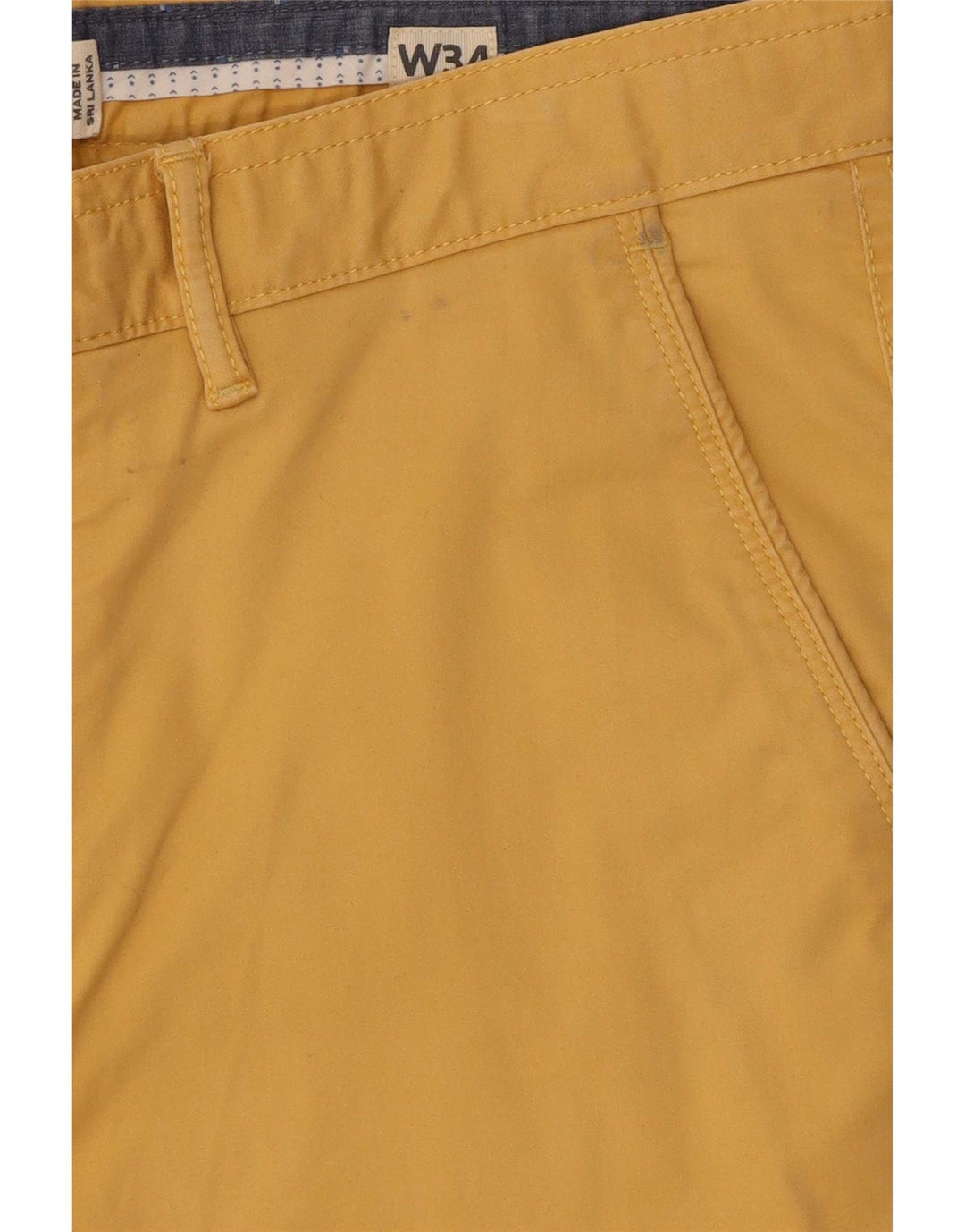 Pantaloncini chino da uomo Fat Face W34 grandi in cotone giallo