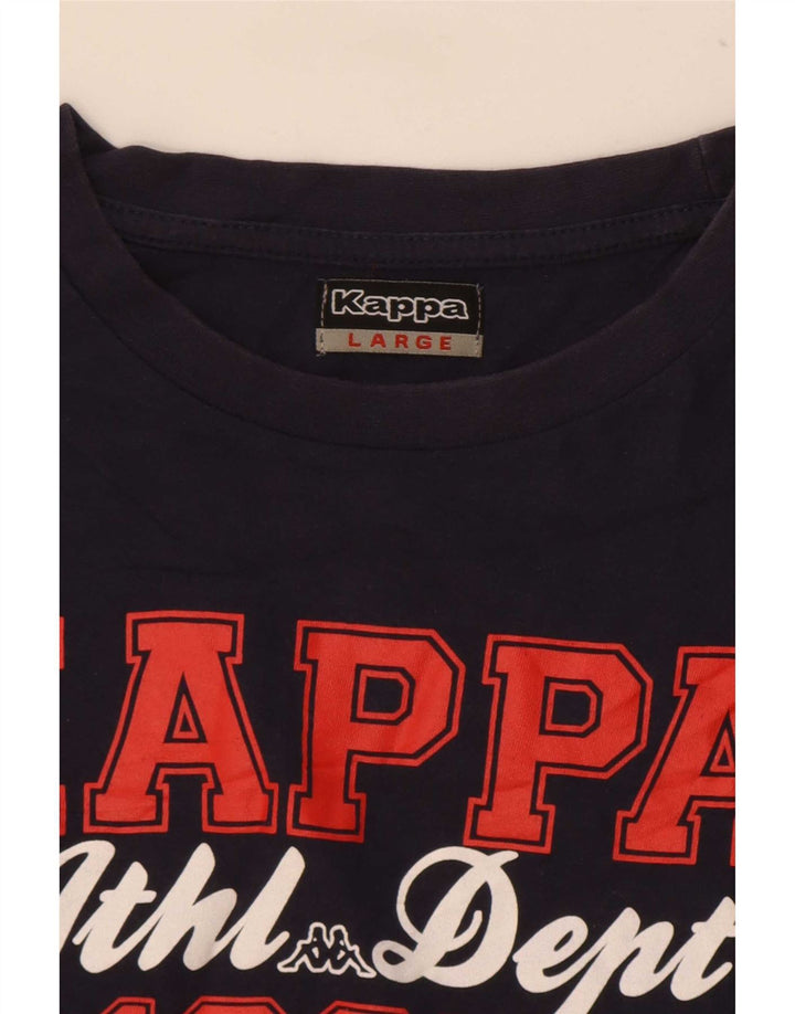 T-shirt grafica da uomo Kappa Top Large blu navy