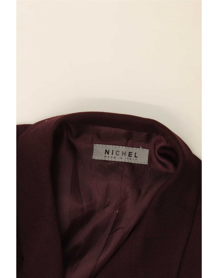 Giacca blazer vintage da donna a 4 bottoni UK 12 Borgogna media
